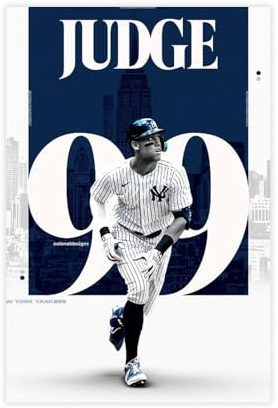 ahnld Aaron Judge New York Yankees MLB Baseball-Poster, Leinwandposter, Wandkunst, Dekordruck, Gemälde für Wohnzimmer, Schlafzimmer, Dekoration, 50 x 75 cm