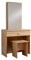 Home Source Dressing Table, Sliding Storage Vanity Mirror and Stool, 1 Drawer, Oak Effect