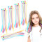 Bunte Haarsträhnen, 30 Stück Bunte Haarverlängerung mit Haarclips Kinder Haarschmuck Mädchen Haarsträhnen zum Einklipsen, für Party Festival Deko Haarschmuck DIY Geschenke