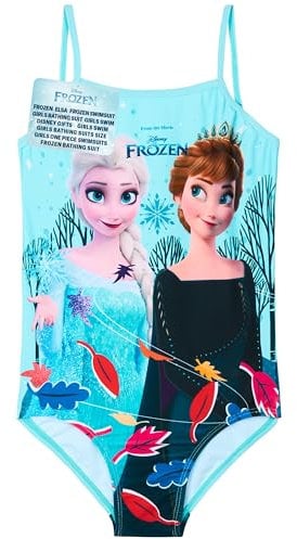 Get Trend Disney Frozen Bañador Niña Bebe Traje de Baño Natación de Pieza Única para Piscina y Playa Cómodo Bañadores de Natación Niña (3-4 Años, Azul Frozen)
