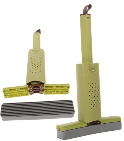 BEBEMOKO 2 Piezas Mini fregona Mini trapeador portátil fregona de Limpieza de Escritorio trapeador autoescurrido trapeador de Limpieza de Escritorio trapeador para Limpiar Pisos AbS Green