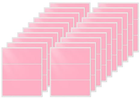 FINDAT 60 Étiquettes Autocollantes Roses 102 × 50 mm Vinyle Imperméable Résistant Rectangulaires pour Bureau Cuisine Bouteilles Classeurs