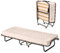 COSTWAY 80x200cm Gästebett Klappbar, Faltbett mit Matratze aus Memory Foam Schaum, Stabiler Metallbett bis 120 kg, Made in Italy, Klappbett auf Rädern, für Gästezimmer & Camping, Tragbares Bett, Beige