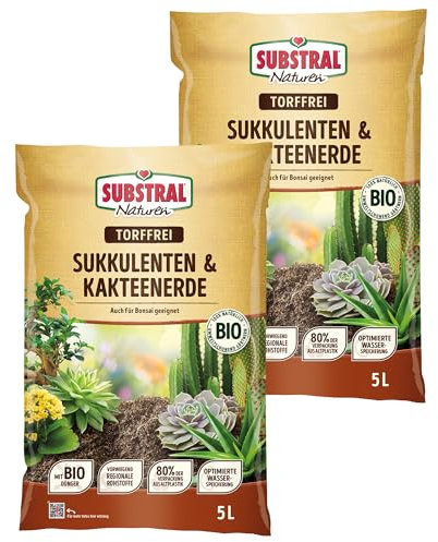 Substral Naturen Sukkulente & Kaktus Erde Bio & torffrei - 5 L - 2ER PACK