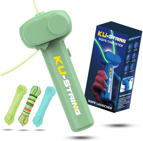 Jtffjsy String Rope Launcher,5 Fluorescent Ropes Glow in the Dark,Zip String,USB-Rechargeable,Electric,Outdoor Toy Viral, Fidget Toy for Children and Adults