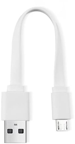 pluX Câble micro USB extra long pour Samsung Galaxy A10, A10s - 30 cm - 0,30 m - Blanc