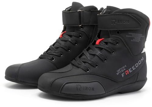 RIDEIRON Scarpe da Moto Uomo, Stivali Motocross, Protezione Caviglia, Scarpe da Equitazione Stradale Rinforzate