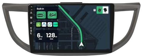 KECONSING [6G+128G] IPS 10.1 Android 15 Autoradio Für Honda CRV 2012-2016 mit navi Octa Core-[Eingebauter 4G LTE/DAB+/CarPlay/Android Auto/DSP/Mirror Link/GPS Navi/Bluetooth 5.0/HDMI
