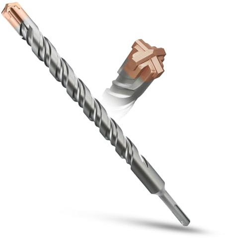 METOTY Broca SDS Plus de 22 mm × 310 mm, con 4 cuchillas de metal duro, cabeza con revestimiento, broca de piedra, martillo de hormigón, para piedra, hormigón, piedra natural, pared de ladrillo