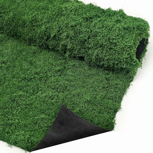 ROLLWAY Kunstmoos zum Dekorieren, Deko Moos Künstlich Fake Dekomoos Moosbild Mooswand Moosmatte Moosplatten Moosteppich – Bastelmoos Krippenmoos für Basteln Krippe Aquarium Moosbanner Moosband 1M*1M