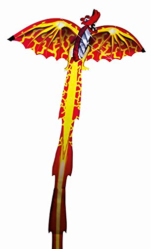 Günther Flugspiele 1136 - Einleiner-Drachen Dragon 3D, ca. 102 x 320 cm, Kinderdrachen aus robustem Polyester, für Kinder ab 6 Jahren, inkl. Griff und Drachenschnur