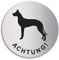 Schild - Achtung Dogge | Hundewarnschild | Türschild aus Edelstahl Ø 75 mm selbstklebend Nr.39302