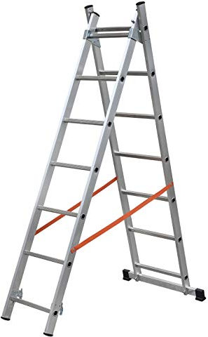 SCALA ALLUMINIO TRASFORMABILE A SFILO DOPPIA SCALETTO 2X10 GRADINI GIERRE AL320