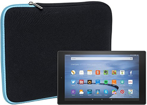 Slabo Funda Universal para Amazon Fire HD 10 Funda Protectora de Neopreno - Turquesa/Negro