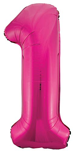 Pink Number 1 Shaped Large Foil Balloon (86cm) 1 Piece - Perfect for Birthday Parties and Special Events