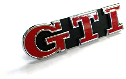 VW Volkswagen Original Golf 7 GTI Schriftzug - Chrom Emblem Rot Kühlergrill