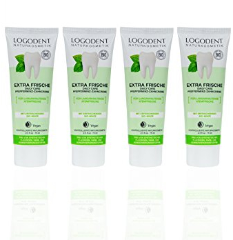 LOGODENT Zahncreme Daily Care (4 X 75 Ml), Wunderbar Minziger Geschmack, Bio Zahnpasta, Vegan, Fluoridfrei, Naturkosmetik