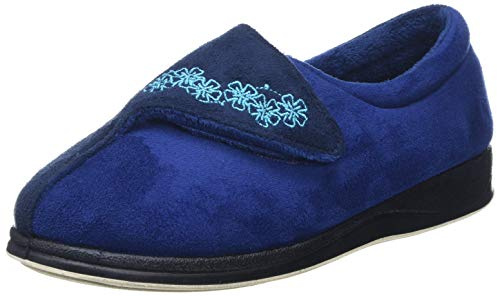 Padders Womens Ladies Slippers 2E Fit Vulcanised | Autumn Winter Collection | Slip On Slipper | Riptape | Flat | Lightweight