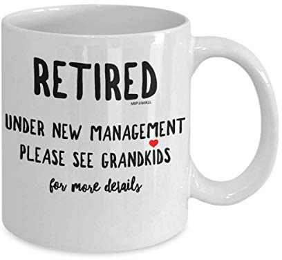 Retirement Gifts for Women Men Colleagues Boss, Mugs Cups Presents Ideas Coffee Tea - Christmas Secret Santa Xmas - Under New Management MG0008