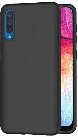 AICEK Compatible Samsung Galaxy A50 Hülle, Schwarz Silikon Schutzhülle für Samsung A50 Case TPU Bumper Samsung A50 Handyhülle (6,4 Zoll)