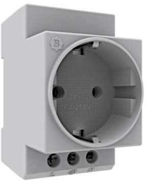 AW-Tools LED Einbausteckdose Hutschiene Verteilereinbau Zählerschrank Steckdose 16A 230V