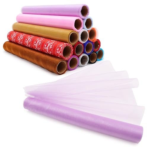 Christmas Concepts® 9 Metre x 40cm Sheer Organza Fabric- Christmas Event Decor - Party - Wedding Decoration - Table Runner - Dressmaking - Crafting Supplies (Lilac)