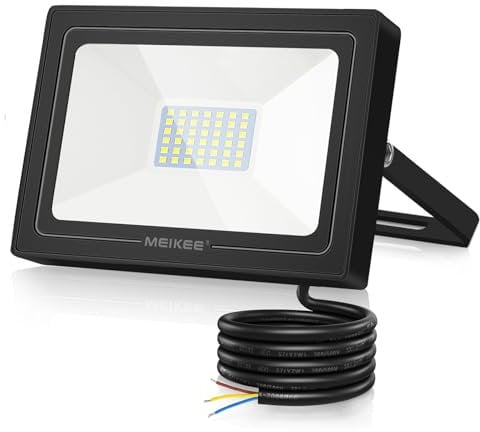 MEIKEE 35W Led Floodlight Outdoor LED Security Light IP66 Waterproof 3000 Lumen Super Bright Spot Lights 6500K Cold White Light for Garden Yard Garages Warehouse Patio Billboard