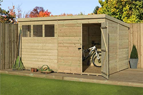 Empire 1500 Pent Garden Shed 10X8 SHIPLAP T&G PRESSURE TREATED WINDOWS