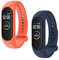 WD&CD Armband kompatibel mit Xiaomi Mi Band 4/3 Weiches Silikon (2 Stück, Orange + Dunkelblau), Verstellbare Fitness Armband kompatibel für Frauen männer