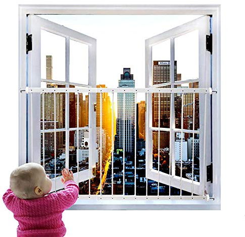 Fenstersicherung, Fairy Baby Fenstergitter Sicherheitsgitter Gitter, Ausziehbar, zur Montage in der Fensterlaibung (31.50 -36.22, White)