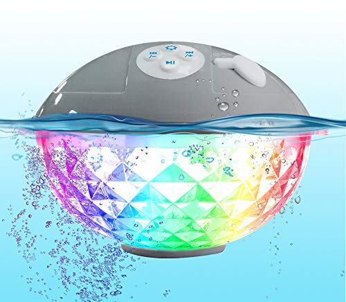 Haut-parleurs flottants de piscine avec lumières colorées, haut-parleur Bluetooth étanche IP68 pour piscine, spa et extérieur
