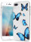 LLZ.COQUE Hülle für iPhone 6 Plus/6S Plus Handyhülle Schmetterling Klar Schutzhülle Transparent Butterfly Case Backcover Schmetterling Hülle für iPhone 6 Plus/6S Plus Blau