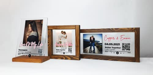 Avior Plaque de musique personnalisée en verre édition premium – Cadre de ferme avec photo ou couverture d'album personnalisée