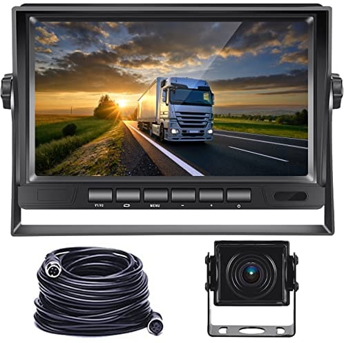 Hodozzy Kit Telecamera Retromarcia per Auto con 7 Pollici Monitor LCD e Telecamere per Posteriore Visione Notturna Impermeabile IP 69, per camper, camion, rimorchi, bus, furgoni, 12 V-24 V