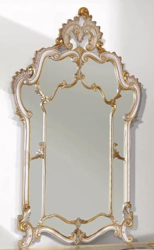 Casa Padrino Luxus Barock Spiegel Weiß/Antik Gold - Prunkvoller Wandspiegel im Barockstil - Barock Wohnzimmer & Hotel Möbel - Luxus Qualität - Made in Italy