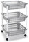 AC - Carrito verdulero Modelo PLFT de plástico con 3 Niveles y Ruedas, cestas apilables portaobjetos, Frutas, Verduras, Cocina, baño (Plata - 61 x 40 x 30 cm)