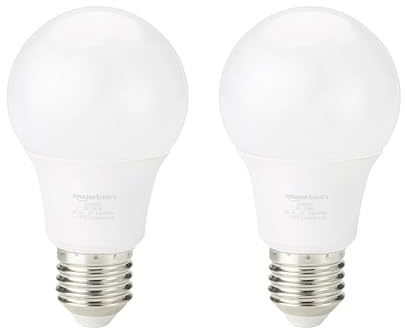 Amazon Basics LED-Leuchtmittel mit E27 Edisongewinde, 8 W (entspricht 60 W), Kaltweiß, Nicht Dimmbar (2 Stück)