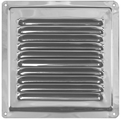 Rejilla de Ventilación Hecha de Acero Inoxidable no Magnético, Salida de Aire Interior/Exterior, Difusor de Aire de Acero Inoxidable de AISI 316. (18 x 18 cm)