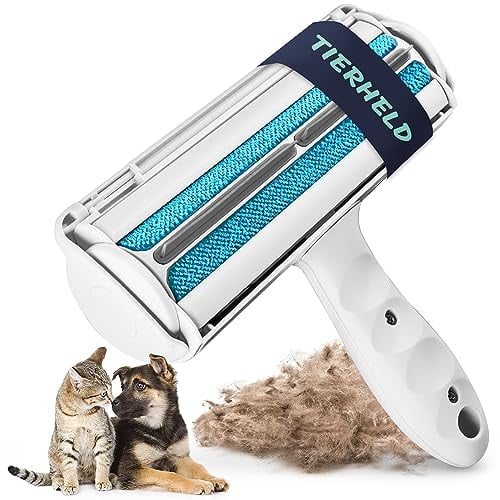 TIERHELD® Premium, Effektive Tierhaarentferner für Sofa, Auto, Kratzbaum, Teppich-Fusselrolle, Tierhaare wiederverwendbar - Katzenhaarentferner - Hundehaare entfernen - Tierhaarbürste - Fusselbürste