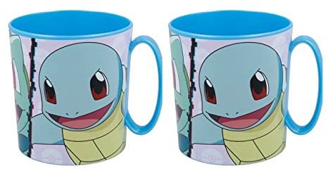 4842 Pokemon Schule Set bestehend aus 2 Tassen Mikrowelle 350 ml, wiederverwendbar, BPA-frei
