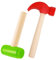 BLMHTWO Lot de 2 marteaux pour enfants, marteau en bois, maillet, jouet en plastique, outils de maintenance, petit marteau simulé pour réparations, blocs de construction