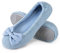 EverFoams Women's Ballerina Slippers Lightweight Comfy Memory Foam House Shoes with Stretchable Heel Design, Blue, 7/8 UK
