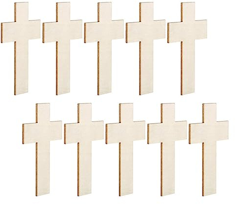 HOMSFOU 10stücke Holz Kreuz Form Dekorative Malerei Scheiben Für DIY Basteln Und Dekorationen Naturbelassene Holzstücke Zum Malen Und Gestalten