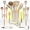 MEVA Juego Completo de Utensilios de Cocina de Silicona de 14 Piezas con Tijeras Multiusos y Machacador - ¡Accesorios Esenciales y Funcionales para tu Cocina