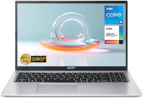 acer Aspire A315-24P Ordinateur portable avec écran FHD de 15,6, processeur Core i5-1135G7, 8 Go de RAM, 512 Go SSD, webcam, HDMI, RJ45, Wi-Fi 6, Windows 11 Home, argent, A315-24P