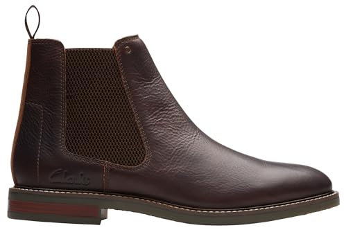 Clarks Jaxen Easy, Stivali Chelsea Uomo, Brown Tumb, 42.5 EU