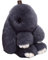 Porte-clés en Forme De Lapin Mignon Lapin Porte-Clés en Fourrure Moelleux Pompon Porte-Clés Pompon pour Voiture Porte-clés Charme Sac à Main Cadeaux pour La Saint Valentin (Gris B,15cm)