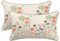 Tosleo 2 Stück Kissenbezug Stickerei 30 x 50 cm Frühling Sommer Rosa Blüten Dekorative Wurfkissenbezüge für Gartenlounge Sofa Dekokissen Wohnzimmer Schlafzimmer