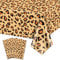 4Pcs Leoparden Tischdecken, rechteckige Safari Tier Gepard Druck Tischdecken, Gepard Party Dekorationen gestreifte Tischdecke für Zoo Dschungel Safari Leopard Party Dekorationen