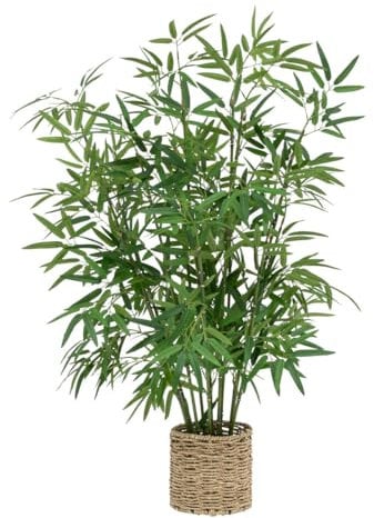 Plante Artificielle Bambou dans Un Pot en Fibres Naturelles D 45 x H 100 cm - Atmosphera